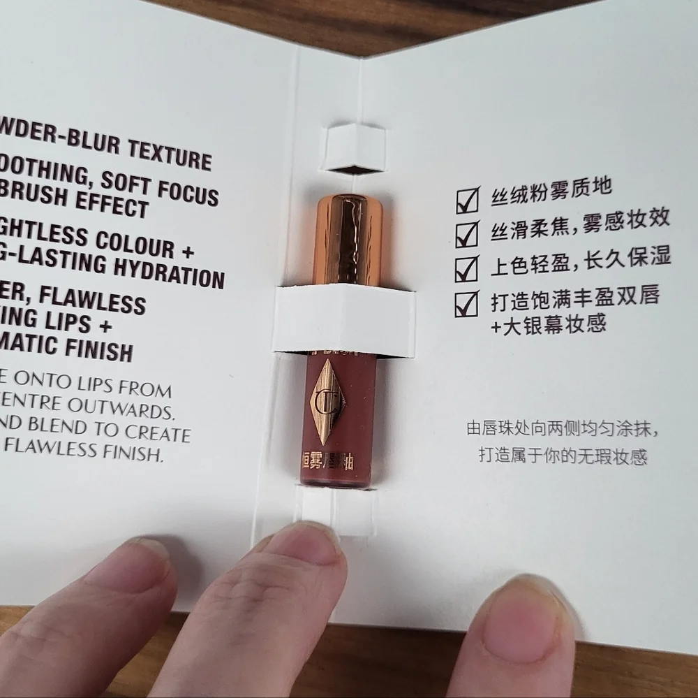 2 Charlotte Tilbury Air Brush Flawless Lip Blurs: Walk of No Shame & Honey, New - Picture 3 of 9